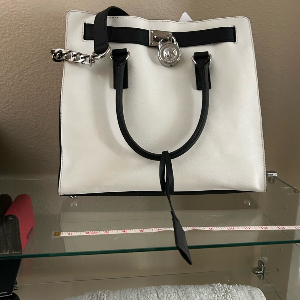 Michael Kors Black and White Structured Tote